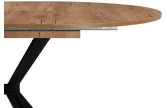 Кухонный раздвижной стол Орион, дуб крафт золотой / черный матовый