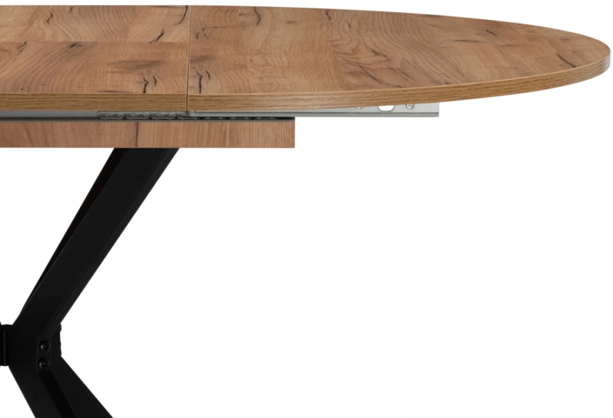 Кухонный раздвижной стол Орион, дуб крафт золотой / черный матовый