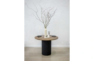 Кухонный стол Барел, 100 х 100, орех кантри / черный