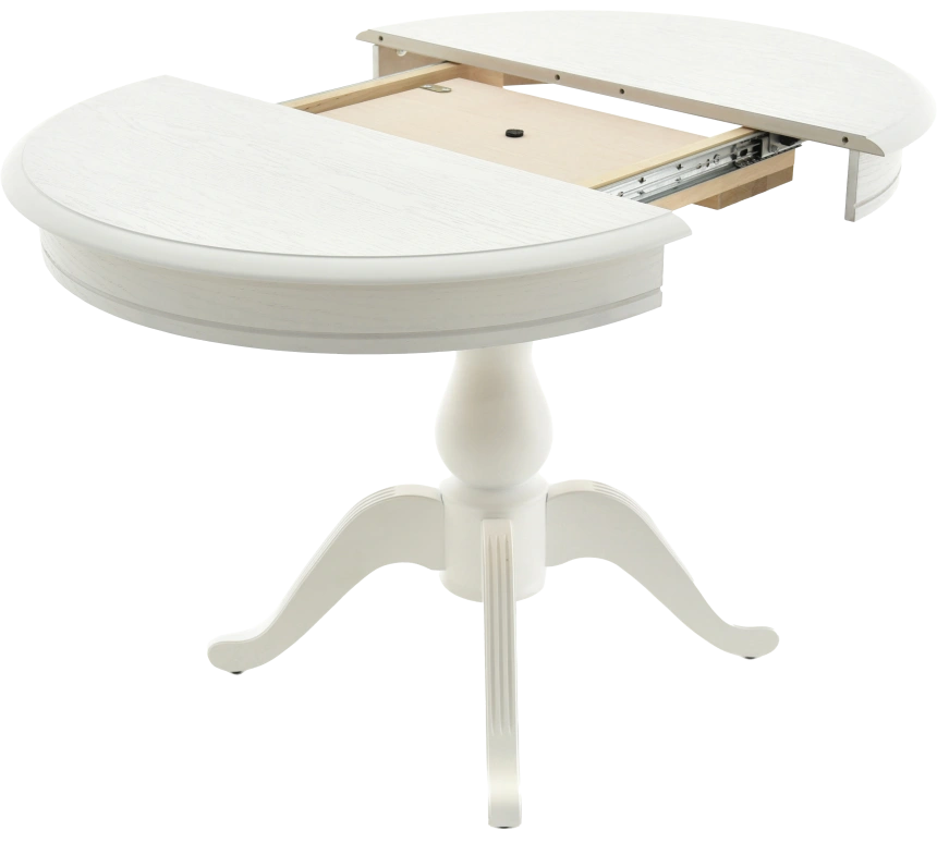 Кухонный стол Фабрицио 1, D 82, эмаль белая, каркас белый