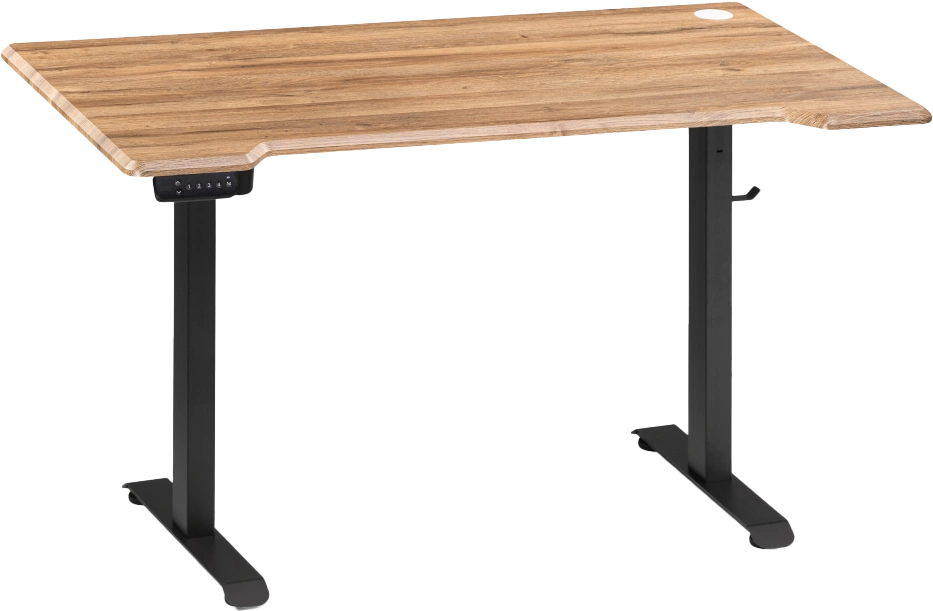 Стол компьютерный Маркос, 140, с механизмом подъема, дуб вотан / черный