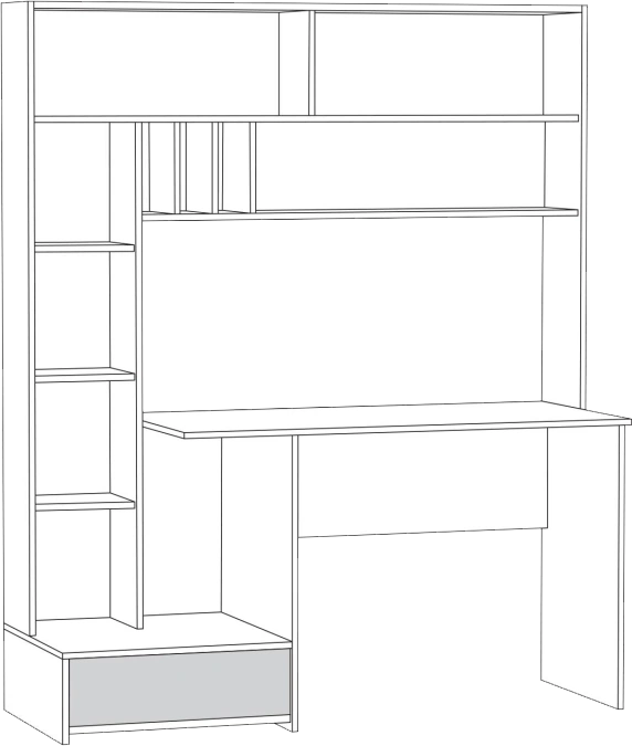 Стол компьютерный Лайт, 03.243, дуб золотой (craft) / белый премиум