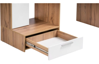 Стол компьютерный Лайт, 03.243, дуб золотой (craft) / белый премиум