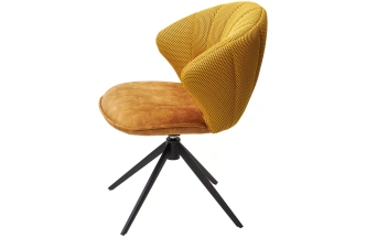 Стул Astra, поворотный, желтый Sonic 68 ткань, 7525-132 велюр, черный каркас
