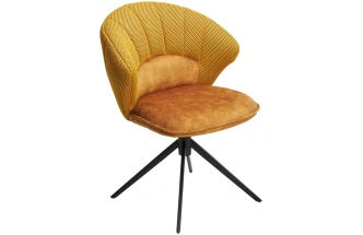Стул Astra, поворотный, желтый Sonic 68 ткань, 7525-132 велюр, черный каркас