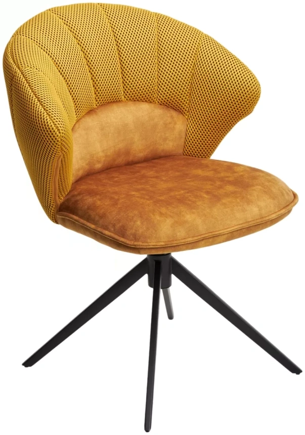 Стул Astra, поворотный, желтый Sonic 68 ткань, 7525-132 велюр, черный каркас
