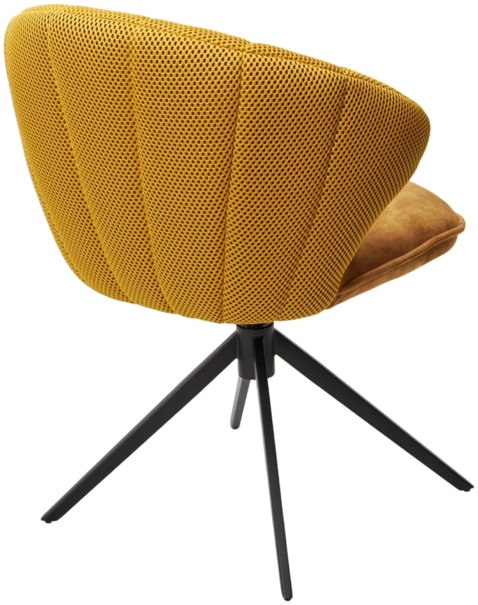 Стул Astra, поворотный, желтый Sonic 68 ткань, 7525-132 велюр, черный каркас