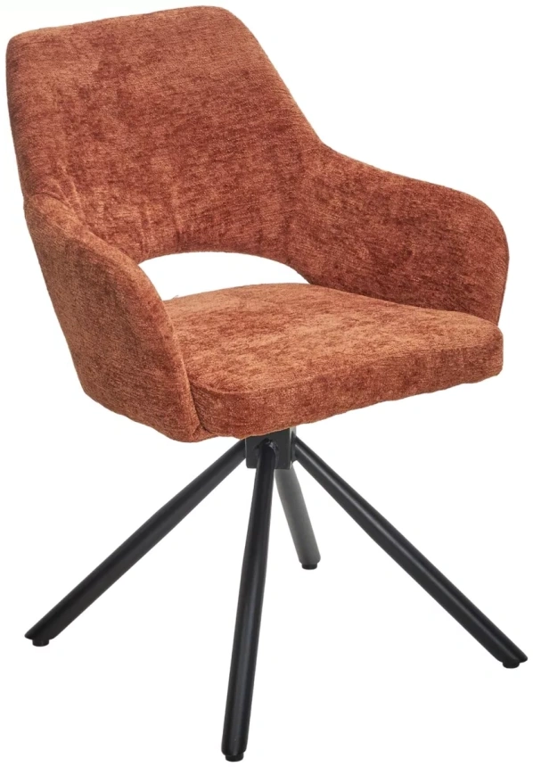 Стул Nuri, поворотный, 3018-09 терракотовый, шенилл, черный каркас