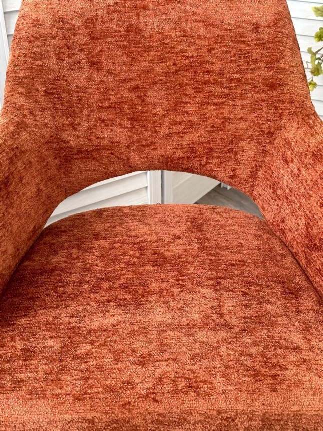 Стул Nuri, поворотный, 3018-09 терракотовый, шенилл, черный каркас