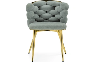 Стул Rendi, дизайнерский, мягкий, light gray / gold