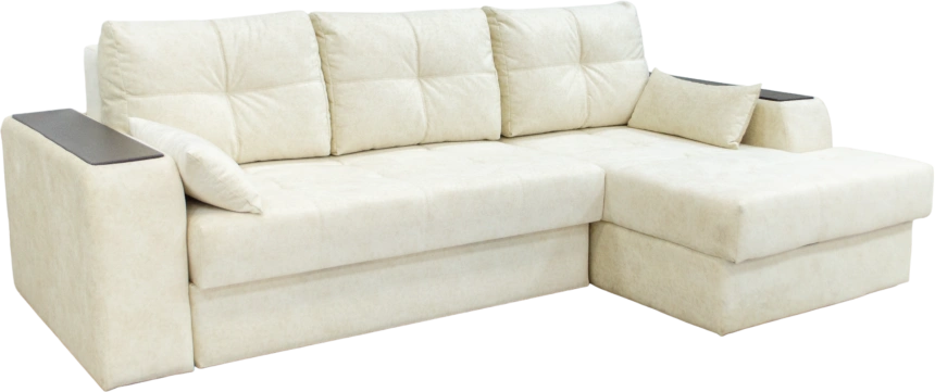 Диван угловой Остин, угол правый, ткань RIO-A 01, декор Венге