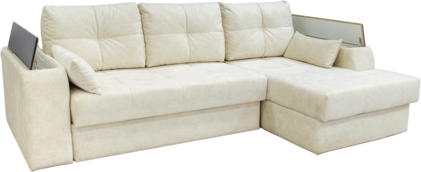 Диван угловой Остин, угол правый, ткань RIO-A 01, декор Венге