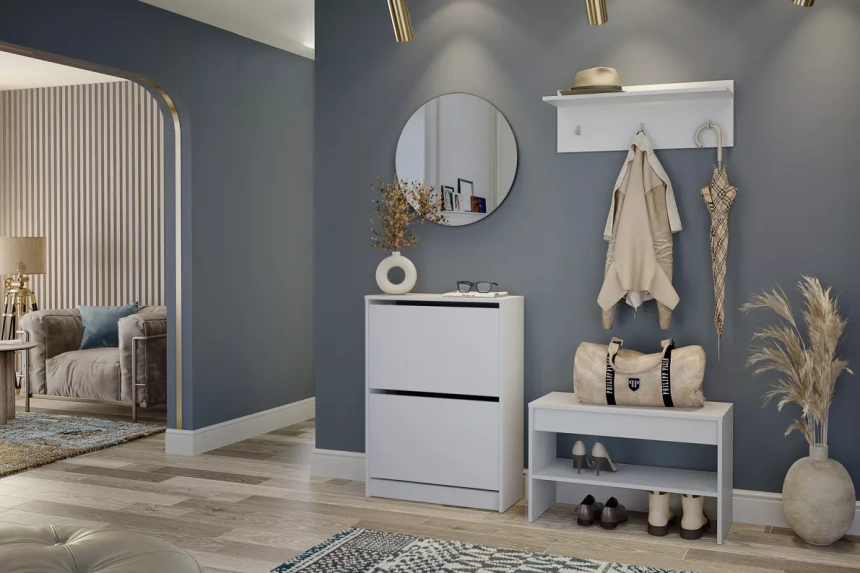 Тумба для обуви Лофт, 80x50,4x34, Белый