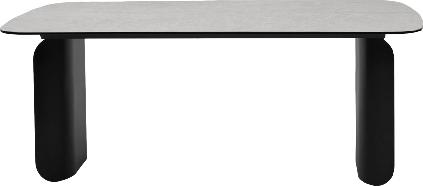 Кухонный стол Nord 200, TL-102 Бежевый мрамор, испанская керамика, черный каркас