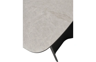 Кухонный стол Nord 200, TL-102 Бежевый мрамор, испанская керамика, черный каркас