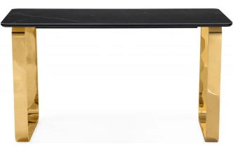 Кухонный стол Селена 4, 160x90x77, керамика,  черный мрамор / золото