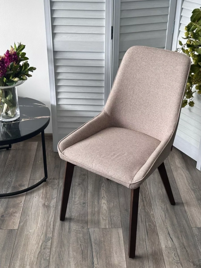 Стул Cristian, мягкий, Light Brown Barrel-19, ткань, орех каркас