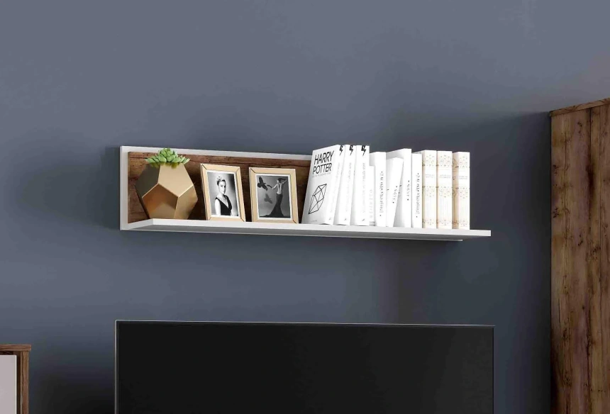 Полка навесная №1 Вирджиния, таксония / светло-серый софт