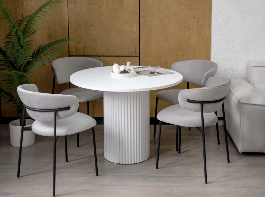 Кухонный стол Барел, 100 х 100, белый / белый