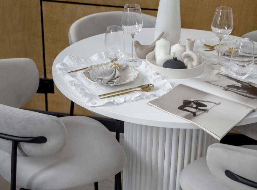 Кухонный стол Барел, 100 х 100, белый / белый