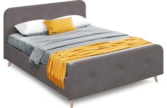 Кровать Сиерра 160, мягкая, двуспальная, торонто серый