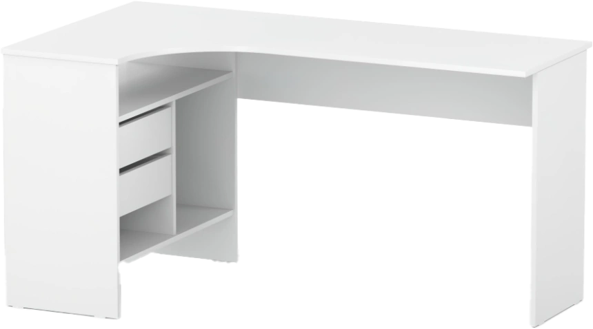 Стол компьютерный левый СПм-25, белый