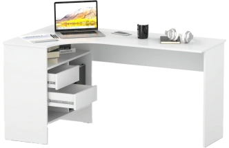 Стол компьютерный левый СПм-25, белый