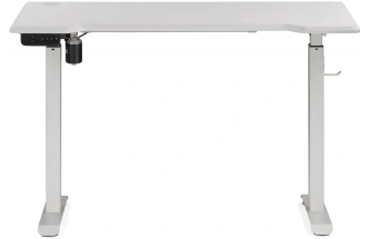 Стол компьютерный Маркос, 120, с механизмом подъема, белый / шагрень белая