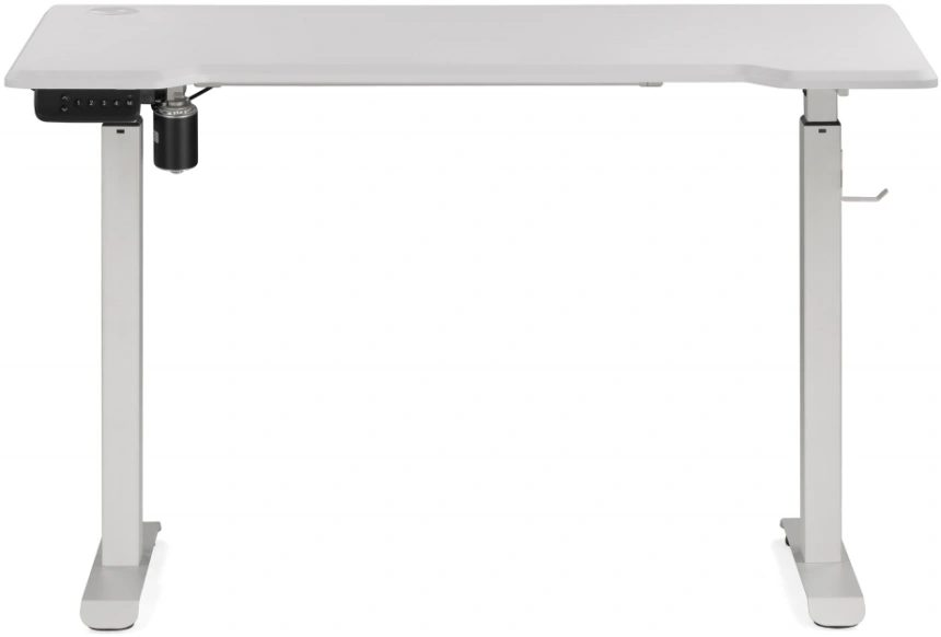 Стол компьютерный Маркос, 120, с механизмом подъема, белый / шагрень белая