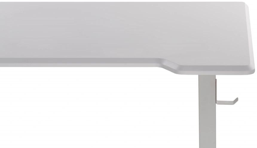 Стол компьютерный Маркос, 120, с механизмом подъема, белый / шагрень белая