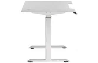 Стол компьютерный Маркос, 120, с механизмом подъема, белый / шагрень белая