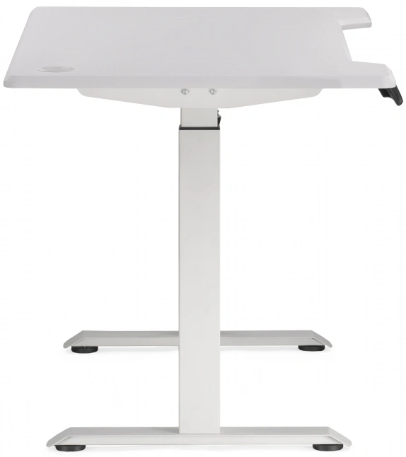 Стол компьютерный Маркос, 120, с механизмом подъема, белый / шагрень белая