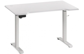 Стол компьютерный Маркос, 120, с механизмом подъема, белый / шагрень белая