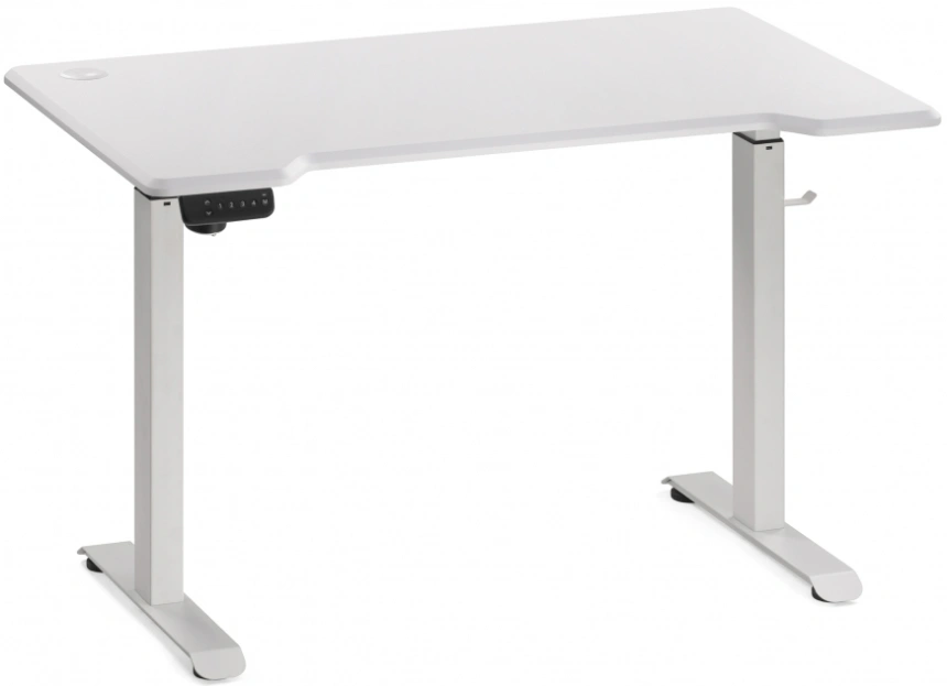 Стол компьютерный Маркос, 120, с механизмом подъема, белый / шагрень белая
