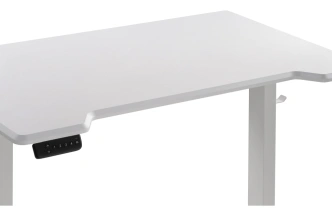 Стол компьютерный Маркос, 120, с механизмом подъема, белый / шагрень белая