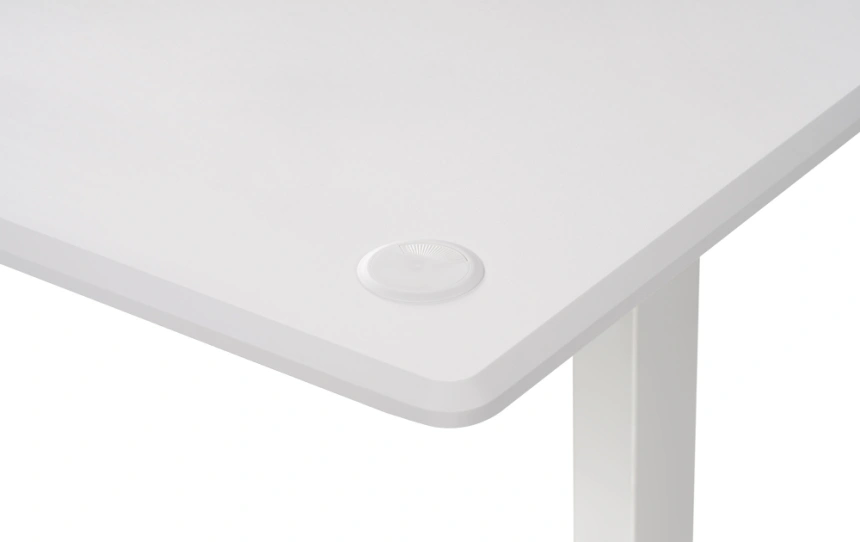 Стол компьютерный Маркос, 120, с механизмом подъема, белый / шагрень белая