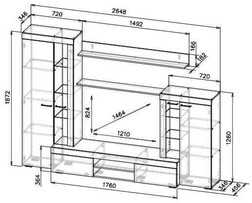 Стенка Swede, цемент светлый / белый