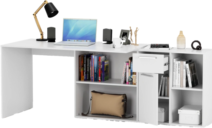 Стол компьютерный Лайт, 03.245F, белый гладкий 101