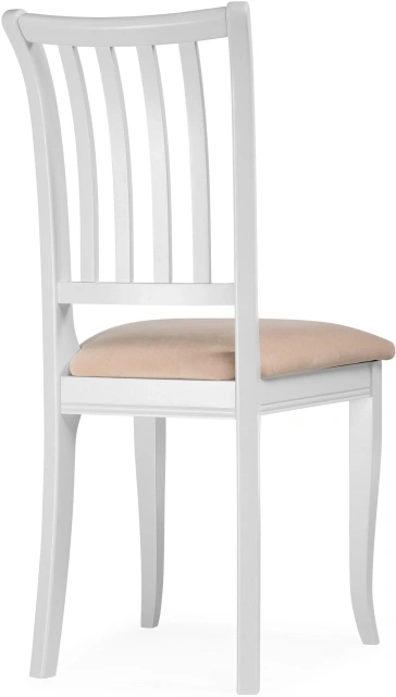 Деревянный стул Фрезино, велюр бежевый / белый