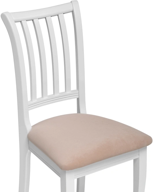 Деревянный стул Фрезино, велюр бежевый / белый