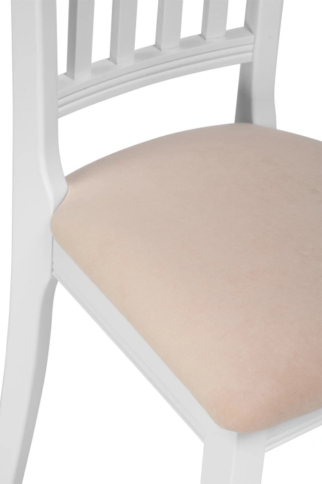 Деревянный стул Фрезино, велюр бежевый / белый