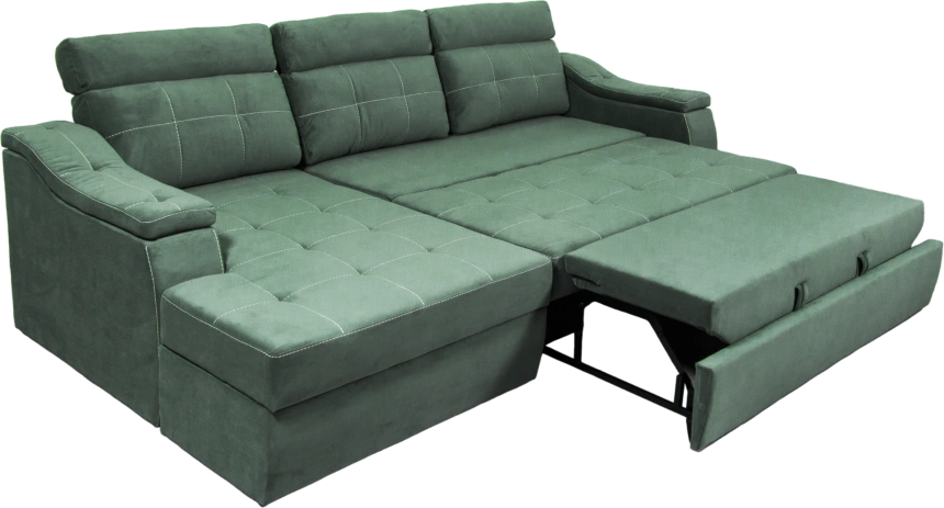 Диван угловой Бруно, MONAKO-A 15, нить белая, угол левый