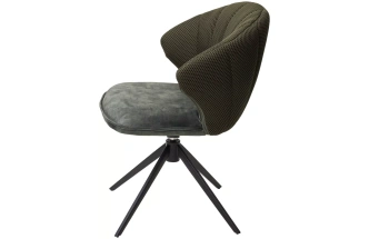 Стул Astra, поворотный, зеленый Sonic 77 ткань, 7525-156 велюр, черный каркас