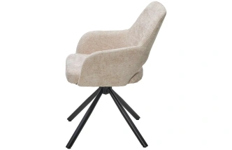 Стул Nuri, поворотный, 3018-10 бежевый, шенилл, черный каркас