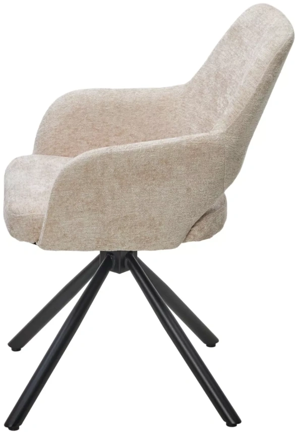 Стул Nuri, поворотный, 3018-10 бежевый, шенилл, черный каркас