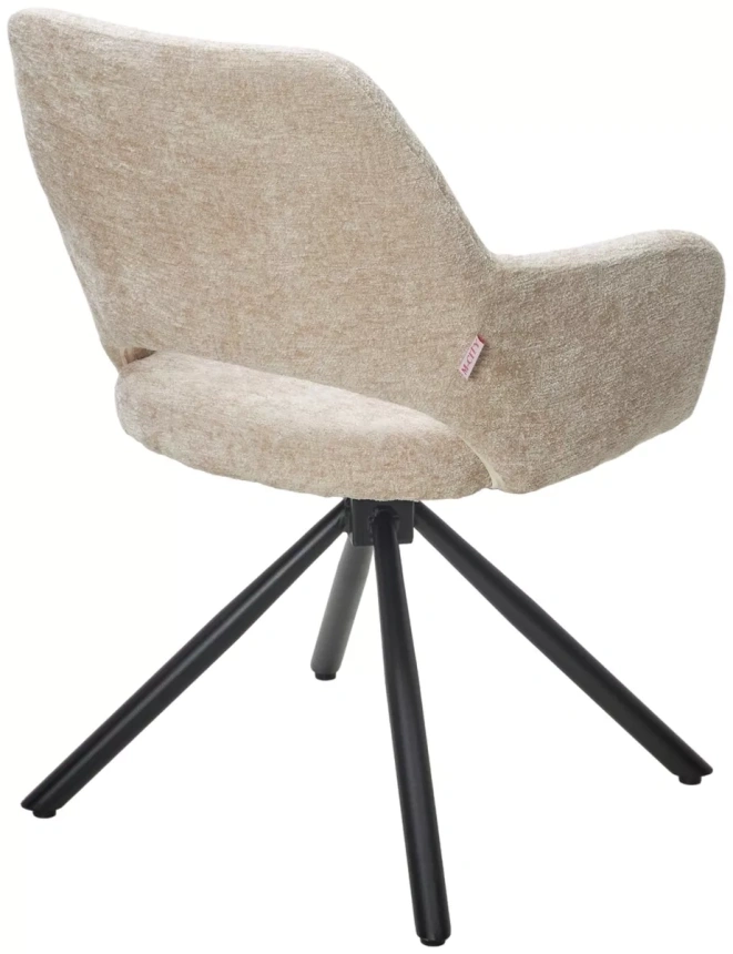 Стул Nuri, поворотный, 3018-10 бежевый, шенилл, черный каркас