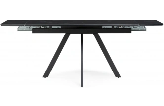 Обеденный раздвижной стол Вилли 140(200), керамика, черный мрамор / черный