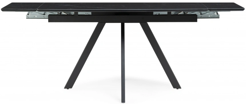 Обеденный раздвижной стол Вилли 140(200), керамика, черный мрамор / черный