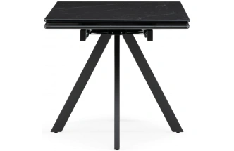 Обеденный раздвижной стол Вилли 140(200), керамика, черный мрамор / черный