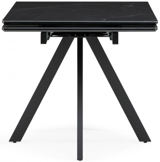 Обеденный раздвижной стол Вилли 140(200), керамика, черный мрамор / черный